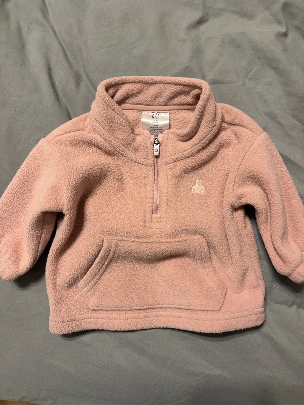 GAP Kids Dusty Pink Fleece Half-Zip Pullover